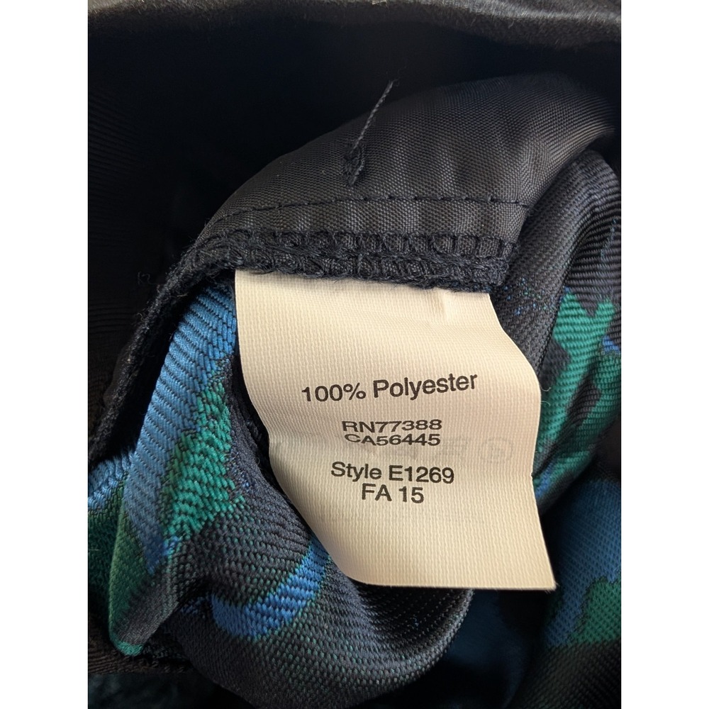 J.CREW Abstract Satin A-Line Skirt Black Blue Green Size 8 E1269 Pleated - Picture 3 of 6